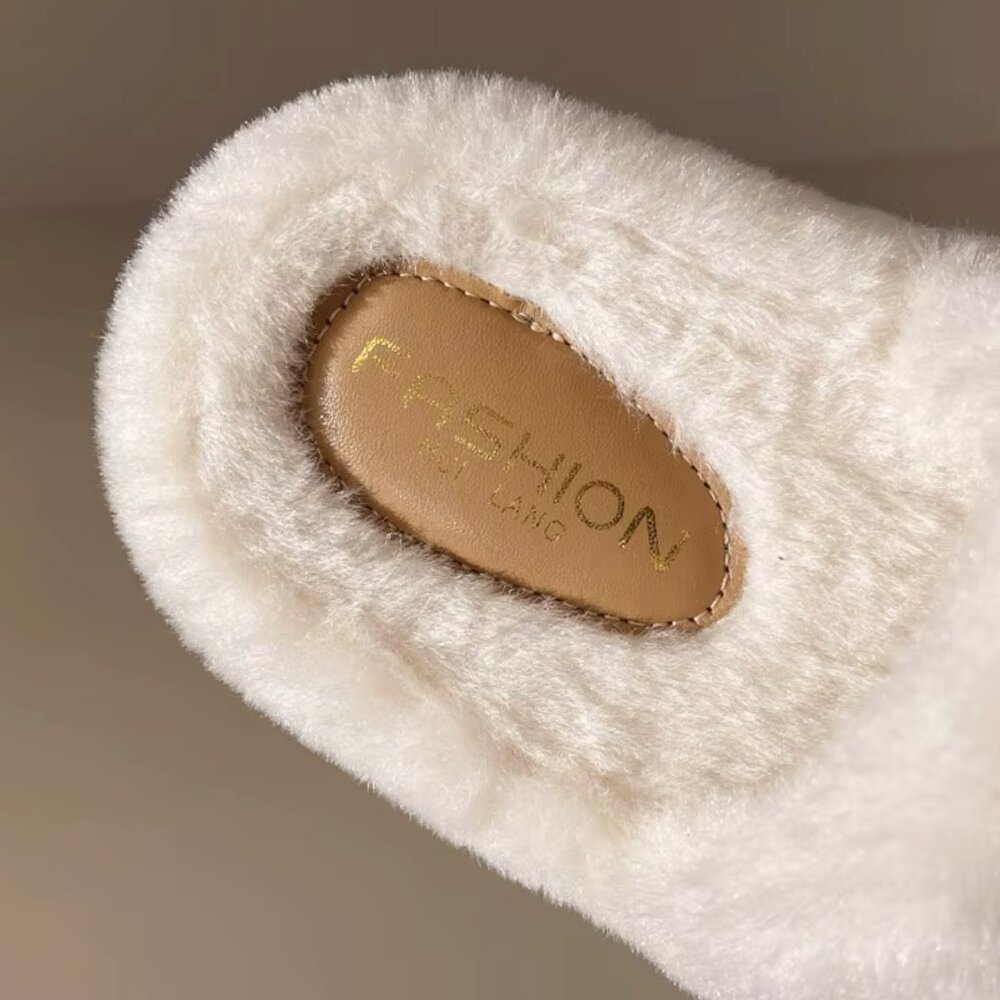 Beautiful Fashion Slides Plush Fur Flip Flops Slippers Fur Shoes - Picture 10 of 11